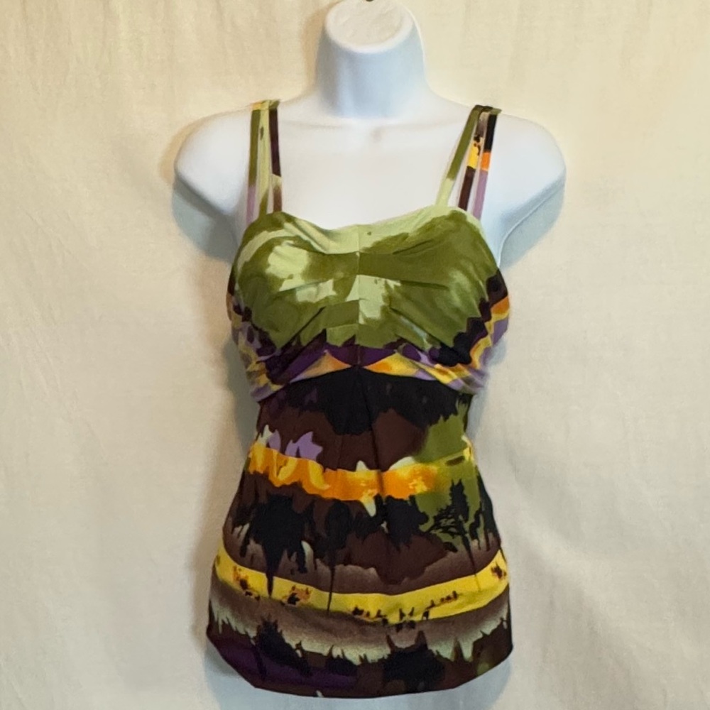 H-170 Dusak Originals Colorful‎ Sleeveless Pullover Summer Blouse Size M